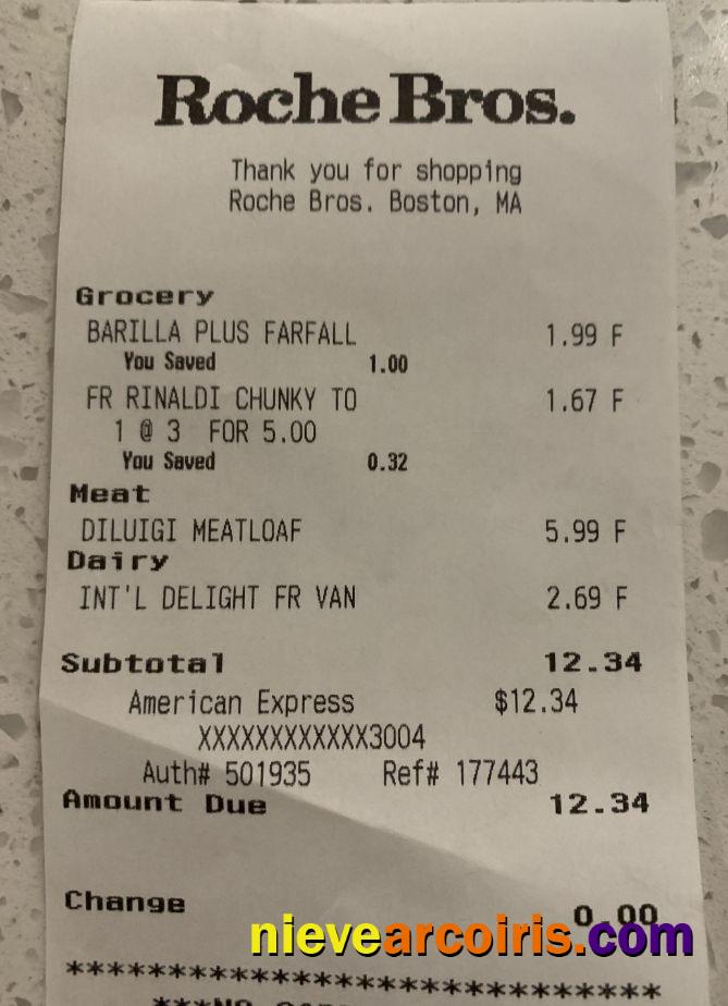 Roche Bros supermarket check